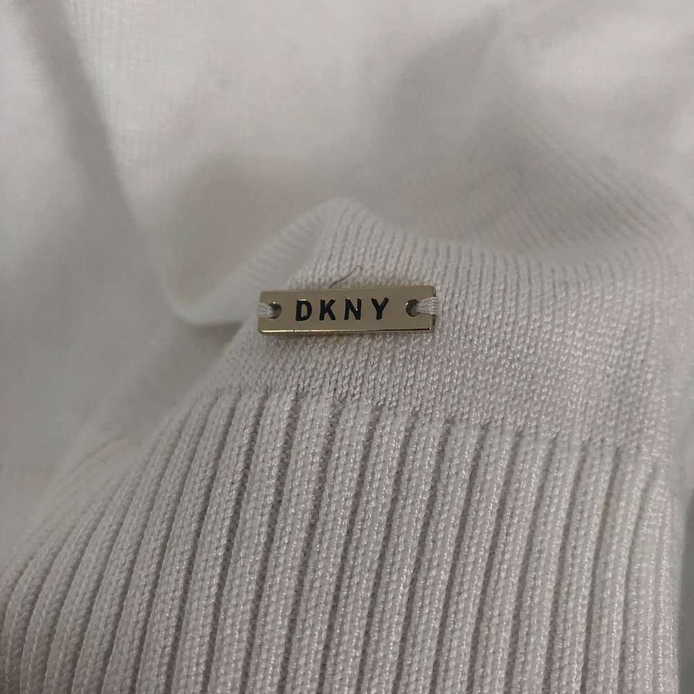 DKNY Women's Ribbed Pullover Sweater white&black - Picture 5 of 6